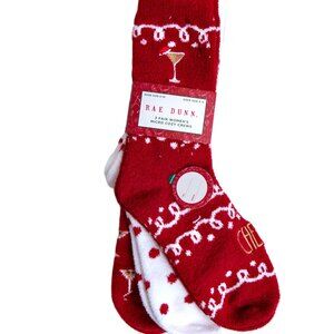 3 Pk Rae Dunn Christmas Holiday Cheer Cozy Crew Socks Women’s Shoe Sz 5-10 NWT